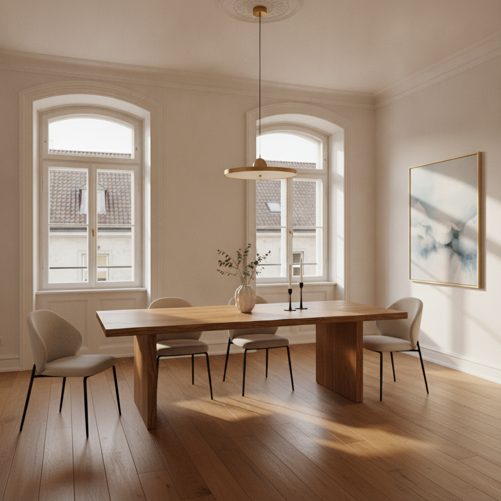 Eichentisch im Esszimmer
